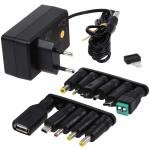 Alimentator universal cu USB + 7 adaptoare 3V-12V max. 12W