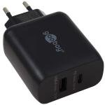 Incarcator rapid goobay cu 2 porturi USB USB-PD/QC, adaptor 45 W, negru 1