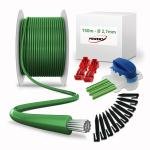 Set 150m cablu delimitare (2,7mm) + 200 de cârlige + 10x conectori de cablu + 4x cleme de conectare